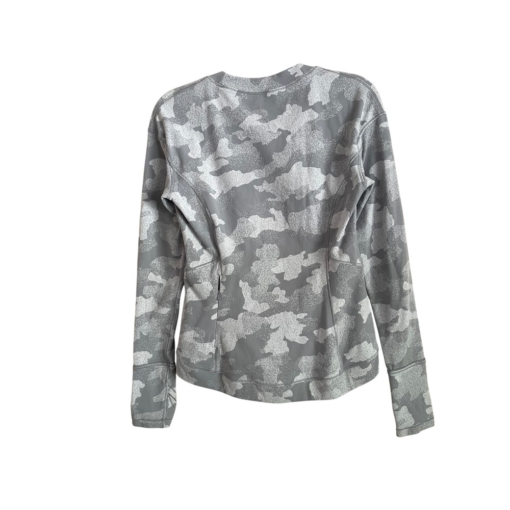 Lululemon Close to Crossing Rulu Long-Sleeve Shirt Camo 8 Athleisure Gray Gym - Picture 9 of 9